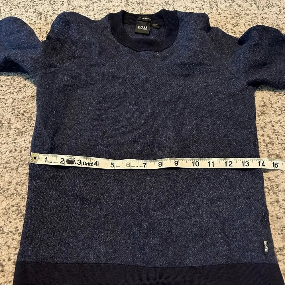 BOSS Hugo Boss Blue & Black Maurillo Regular-Fit Sweater Size Medium Kids